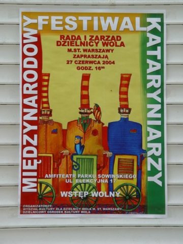 Plakat pierwszego Międzynarodowego Festiwalu Kataryniarzy w Warszawie